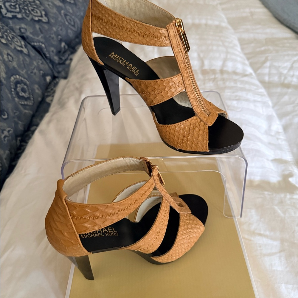Michael Kors Tan Strappy Heels - Picture 3 of 6